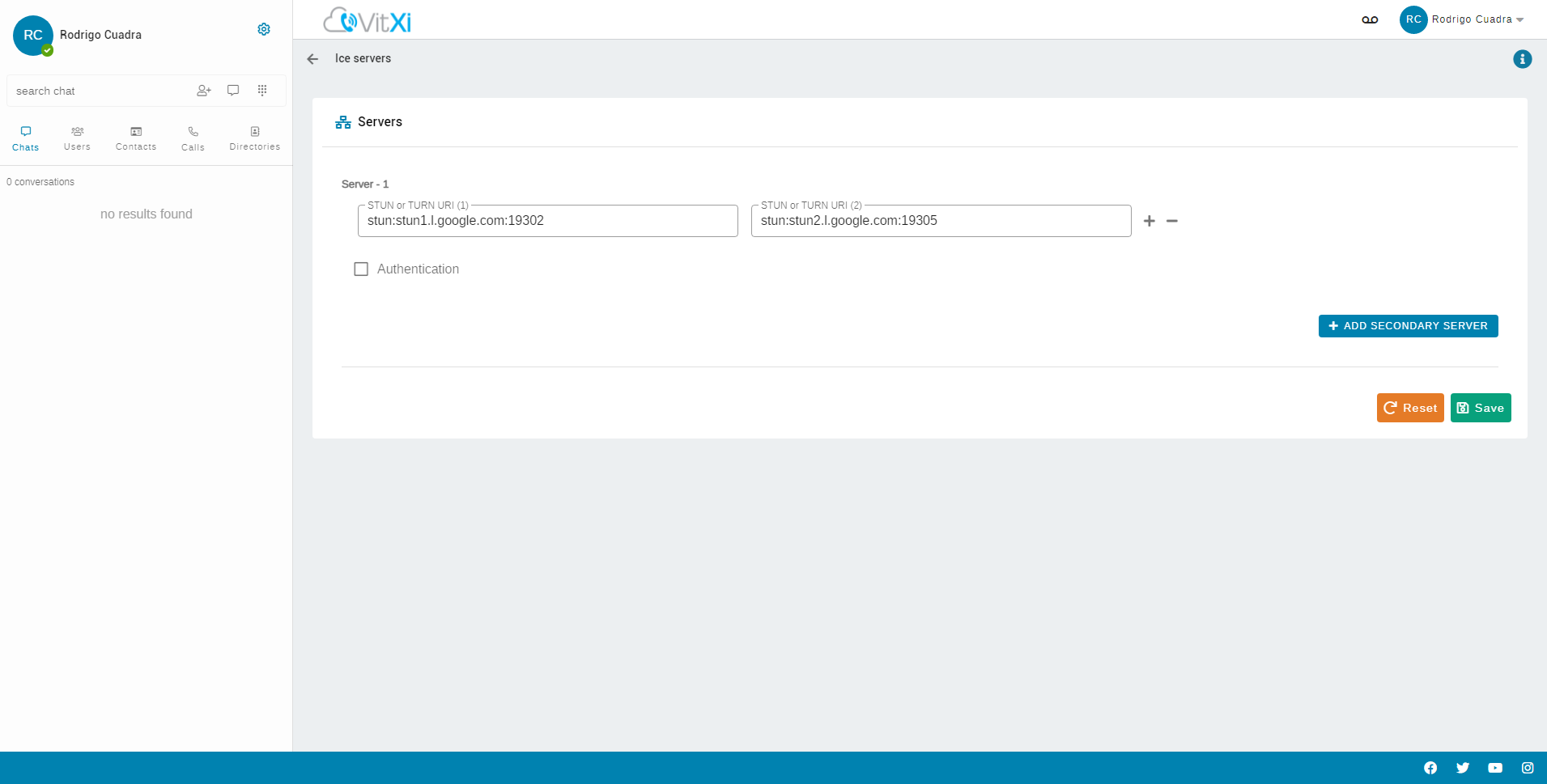 VitXi WebRTC IceServers